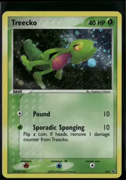 Treecko 016 Holo Promo Nintendo Black Star Promos NM Pokemon Card SWIRL - Image 1