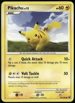 Pikachu 70/100 Common Majestic Dawn NM Pokemon Card - Image 1