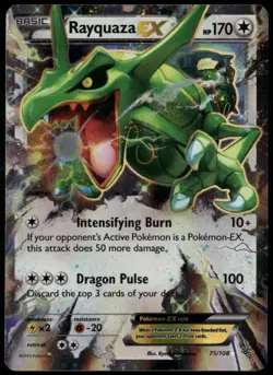 Rayquaza EX 75/108 Rare EX Roaring Skies MP Pokemon Card - Image 1