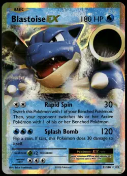 Blastoise EX 21/108 Rare EX Evolutions LP Pokemon Card - Image 1