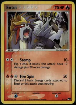 Entei 1/17 Holo Rare POP Series 2 NM Pokemon Card - Image 1