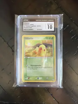 Pokemon Chikorita #55/101 Common Reverse Holo EX Hidden Legends Mod Card - Image 1