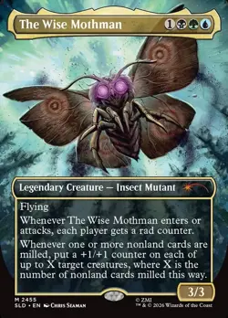 The Wise Mothman ** Borderless ** #2455 - Secret Lairs Fallout - NM MTG - Image 1