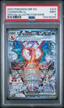 PSA 9 2023 POKEMON OBSIDIAN FLAMES CHARIZARD EX SPECIAL ILLUSTRATION RARE #223 - Image 1