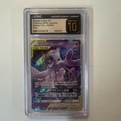 2019 POKEMON JPN MIRACLE TWIN HOLO #029 MEWTWO & MEW GX CGC 10 PRISTINE - Image 1