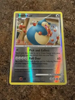 POKEMON TCG SNORLAX 33/111 REVERSE HOLO RARE MODERATE PLAY RISING RIVALS - Image 1
