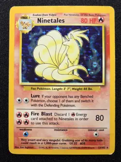 [DMG] Pokemon TCG Ninetales Base Set 12/102 Holo 1999 Wizards Base Set VINTAGE - Image 1
