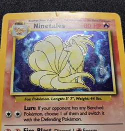 [DMG] Pokemon TCG Ninetales Base Set 12/102 Holo 1999 Wizards Base Set VINTAGE - Image 3