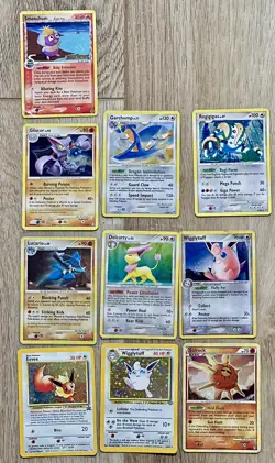 Lot Of 10 Pokemon Holos Wizards Of The Coast To Pokemon Platinum DMG-LP Eevee! - Image 1