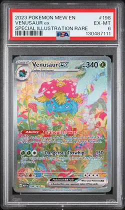 2023 POKEMON MEW EN-151 SPECIAL ILLUSTRATION RARE #198 VENUSAUR EX PSA 6 - Image 1