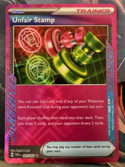 1x Unfair Stamp - 165/167 - Ace Rare NM-Mint Pokemon SV06 - Twilight Masquerade - Image 1