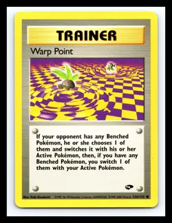 💥 WARP POINT Trainer 126/132 - 2000 Gym Challenge Set Pokemon Vintage TCG - Image 1