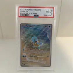 2023 Pokemon Mew En-151 #170 Squirtle Illustration Rare PSA 8 English - Image 1