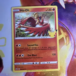 HO-OH 001/025 CELEBRATIONS HOLO RARE POKEMON TCG NM-LP - Image 1