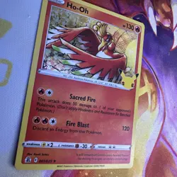 HO-OH 001/025 CELEBRATIONS HOLO RARE POKEMON TCG NM-LP - Image 2