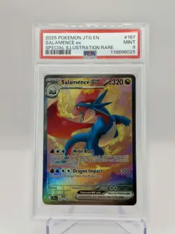 2025 Pokemon JTG EN Salamence EX Special Illustration Rare #187 PSA 9 MINT SSP - Image 2