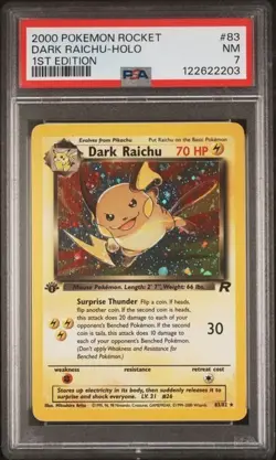 Dark Raichu 1st Edition Holo PSA 7 Near Mint - Pokemon Rocket Secret Rare #83/82 - Image 1