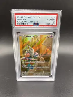 2024 POKEMON SVP EN-SV BLACK STAR PROMO #075 MIMIKYU PALDEAN FATES ETB PSA 10 - Image 1