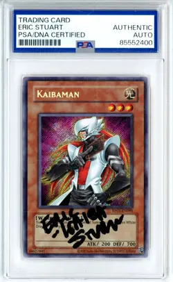 PSA Signed Eric Stuart Yu-Gi-Oh! Kaibaman RP01-EN095 Retro Pack Unlimited - Image 1