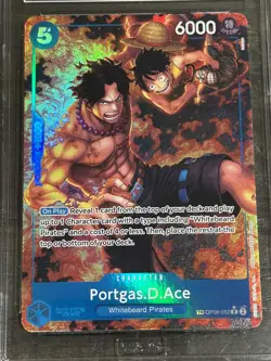 Portgas D. Ace TAG 10- OP08-052 Treasure Rare Alt Art Royal Blood Foil English - Image 2