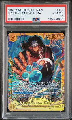 2025 ONE PIECE OP12-LEGACY OF THE MASTER #119 BARTHOLOMEW KUMA PSA 10 - Image 1