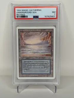 1994 Magic The Gathering Revised Dual Land Underground Sea PSA 7 #5607 - Image 1