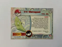 METAPOD #11 Pokemon Card TCG FOIL Topps TV Animation - Image 2
