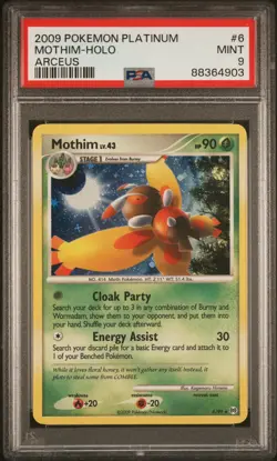 PSA 9 MINT Mothim Holo 6/99 Platinum Arceus Rare Pokemon Card - Image 1