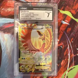 2016 Pokemon Ho-Oh EX Full Art 121/122 BREAKpoint Ultra Rare Holo CGC 7 - Image 1