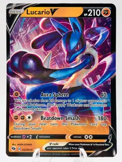 Pokemon Lucario V 027/073 Champion's Path ULTRA RARE - Image 2