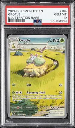 2024 POKEMON TEF EN-TEMPORAL FORCES ILLUSTRATION RARE #164 GROTLE PSA 10 - Image 1