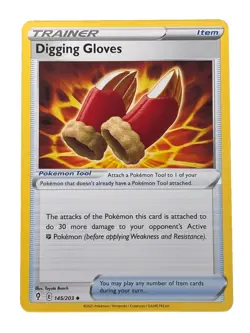 New: 2021 Pokemon TCG Digging Gloves 145 Swsh07 Evolving Skies Regular Uncommon - Image 1