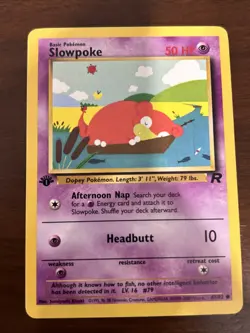 Slowpoke 67/82 1st Edition Common Pokemon TCG Team Rocket 2000 Vintage LP - Image 1