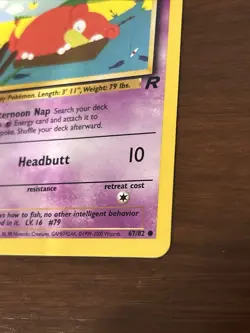 Slowpoke 67/82 1st Edition Common Pokemon TCG Team Rocket 2000 Vintage LP - Image 5