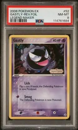 2006 POKEMON EX LEGEND MAKER GASTLY #52 REVERSE PSA 8 NM #114761684 - Image 1