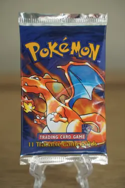 Pokemon TCG Base Set Booster Blister Pack Potential Shadowless Charizard - Image 1