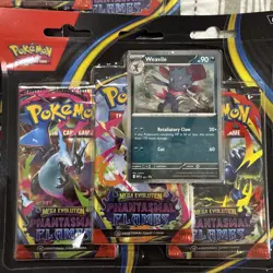 Pokemon TCG Phantasmal Flames Sneasel + Weavile 3-Pack Blister (Set of 5) 15 pk - Image 2