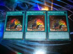 3x Pre-Preparation of Rites 1st Edition Super Rare RA01-EN055 Yu-Gi-Oh! - Image 1
