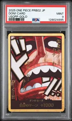 Gold DON!! Card (Usopp) Japanese One Piece Card PRB-02 The Best Vol 2 - PSA 9 - Image 1