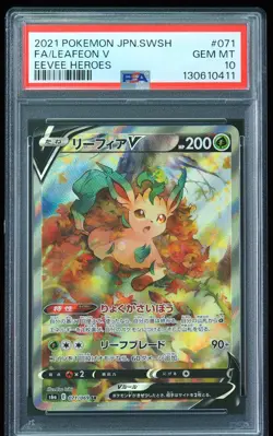 2021 Leafeon V #071 Eevee Heroes PSA 10 Pokemon Card - Image 1