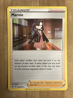 Marnie 169/202 Sword & Shield Base Set Holo Rare Pokemon Card NM - Image 1
