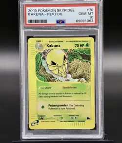 PSA 10 Kakuna 70/144 Skyridge 2003 Reverse Holo Pokemon Card E Series GEM MINT - Image 1