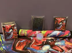 Mega Charizard UPC Game Mat, Metal Coin, 130 Card Sleeves , And Deck Box! - Image 1
