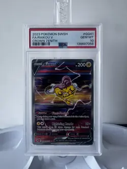 PSA 10 Raikou V GG41/GG70 Crown Zenith Alternate Art Pokemon Card FA 2023 - Image 1
