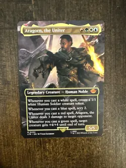 MTG Aragorn the Uniter Borderless Card Lord of the Rings M 434 Non Foil - Image 1