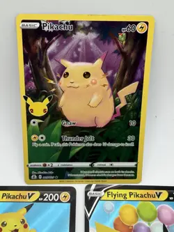 Surfing Pikachu & Flying Pikachu V & Vmax 4 Card Set Pokemon TCG Celebrations NM - Image 3