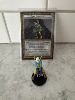Yu-Gi-Oh Dungeon Dice Monsters Dark Assailant Figure (B1-04) and Card Vintage - Image 1