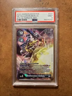 PSA 9 MetalGarurumon X Antibody BT9-031 Alt Art SR Digimon Card Game MINT - Image 1