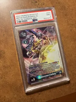 PSA 9 MetalGarurumon X Antibody BT9-031 Alt Art SR Digimon Card Game MINT - Image 2