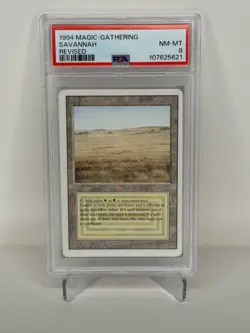 1994 Magic The Gathering Revised Dual Land Savannah PSA 8 #5621 - Image 1